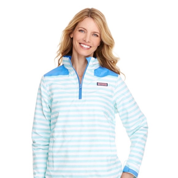 Vineyard Vines Jackets & Blazers - VINEYARD VINES STRIPED ANORAK RAINCOAT WINDBREAKER WOMENS SIZE XS PACKABLE HOOD